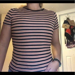 orange and black striped shirt